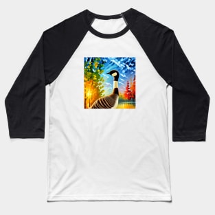 Canadian Goose on Alert Baseball T-Shirt